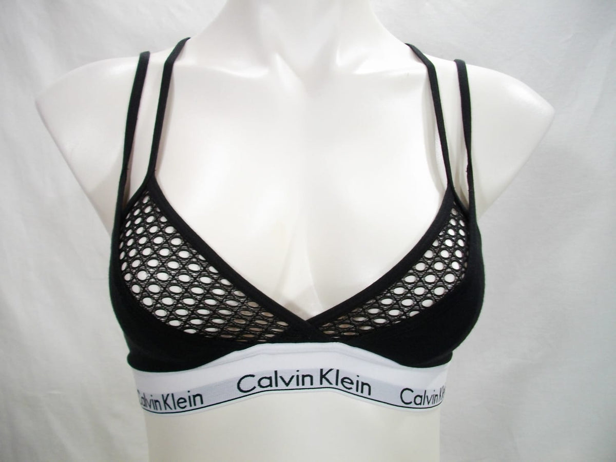 Calvin Klein Black Medallion Lace Lightly Lined Longline Strapless Bra 32C  NWT