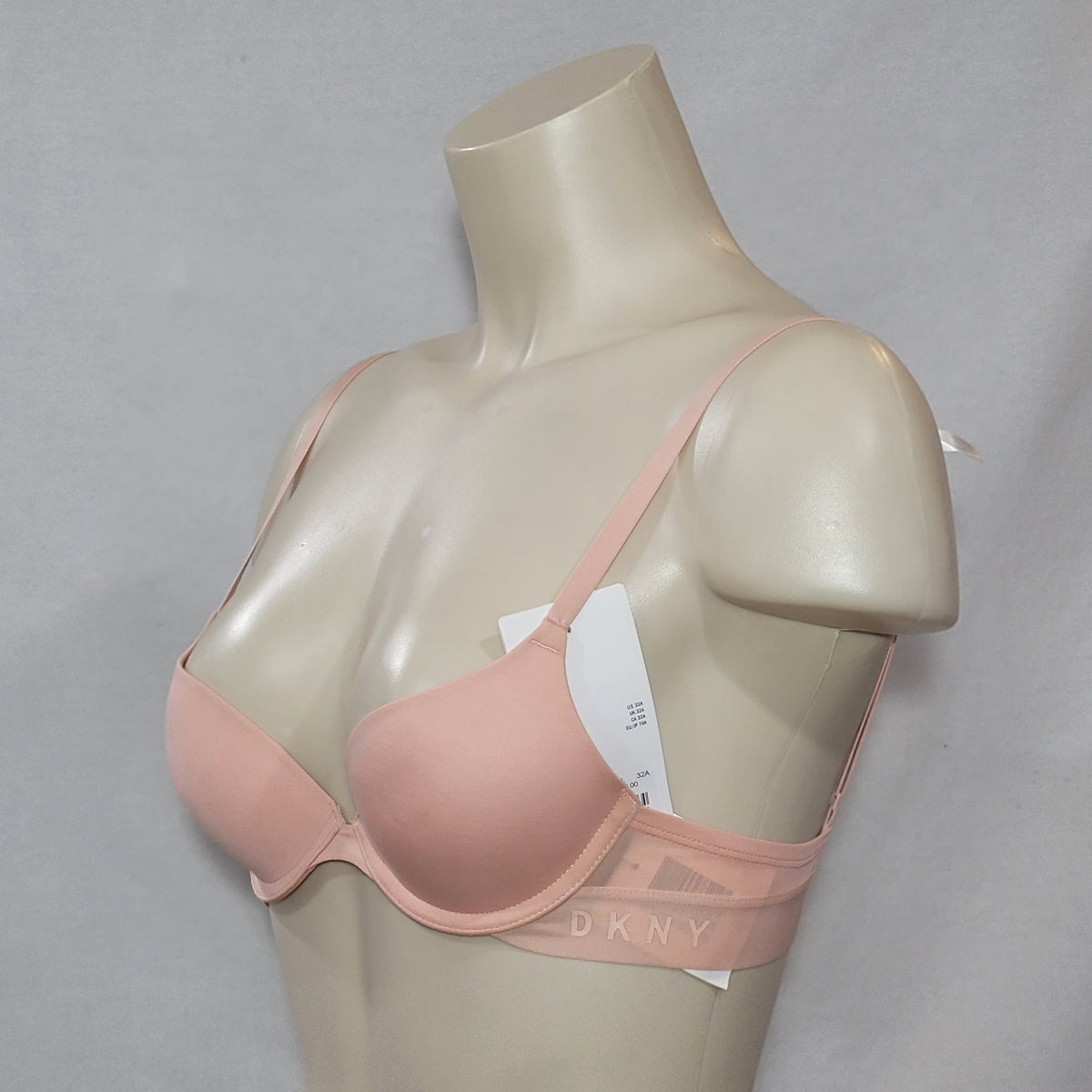 NEW DKNY Signature Lace Unlined Demi Bra 451000 Floral Pink 32B