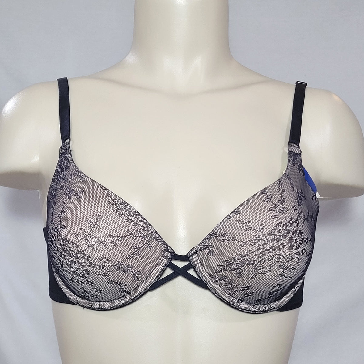 Lily of France 2101215 Sheer Lace and Mesh Underwire Bra 34B