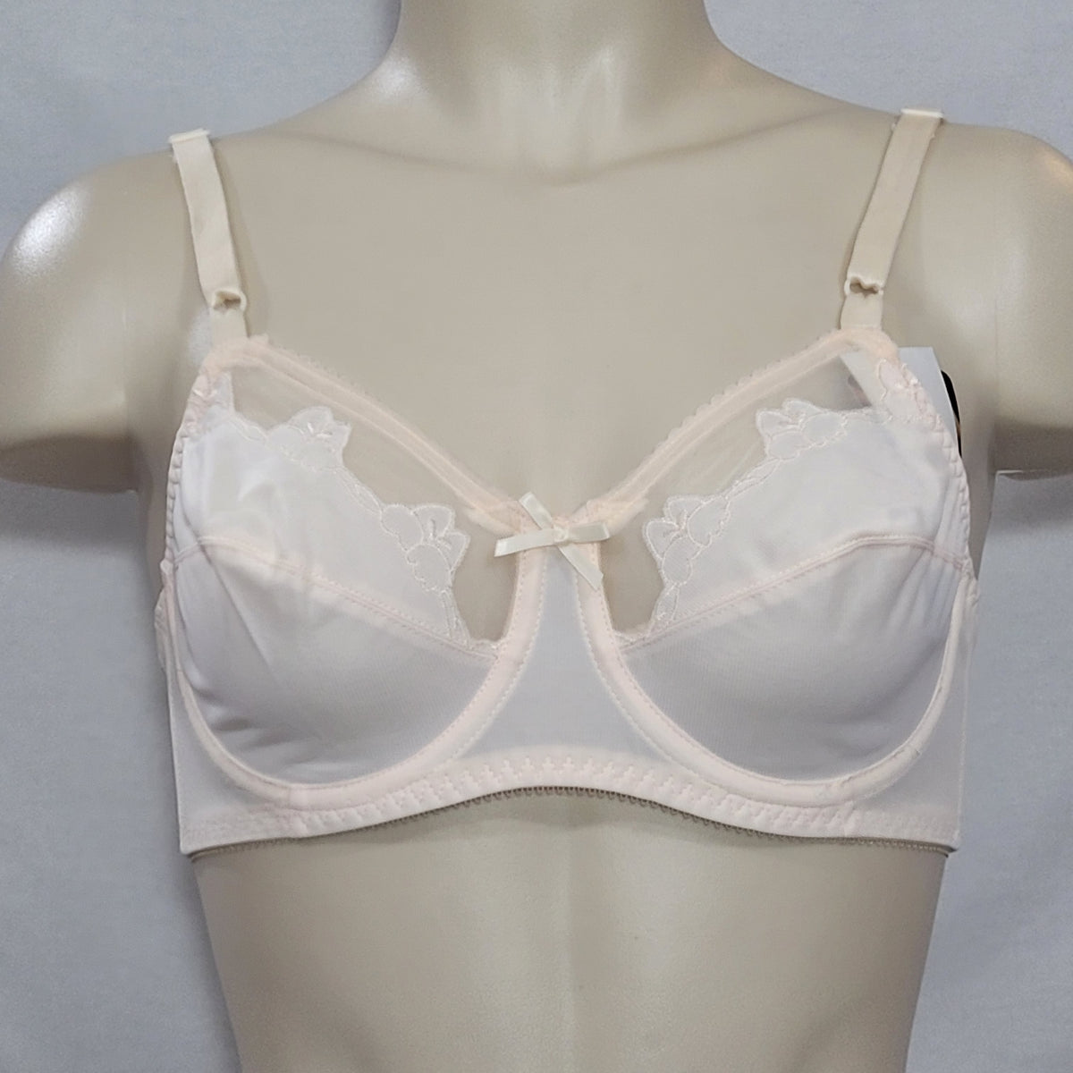 Bali 180 0180 Flower Underwire Bra 34B Ivory NEW WITH TAGS