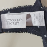 Victoria's Secret Lace Trim Padded Demi Underwire Bra 32C Black with White Dots - Better Bath and Beauty