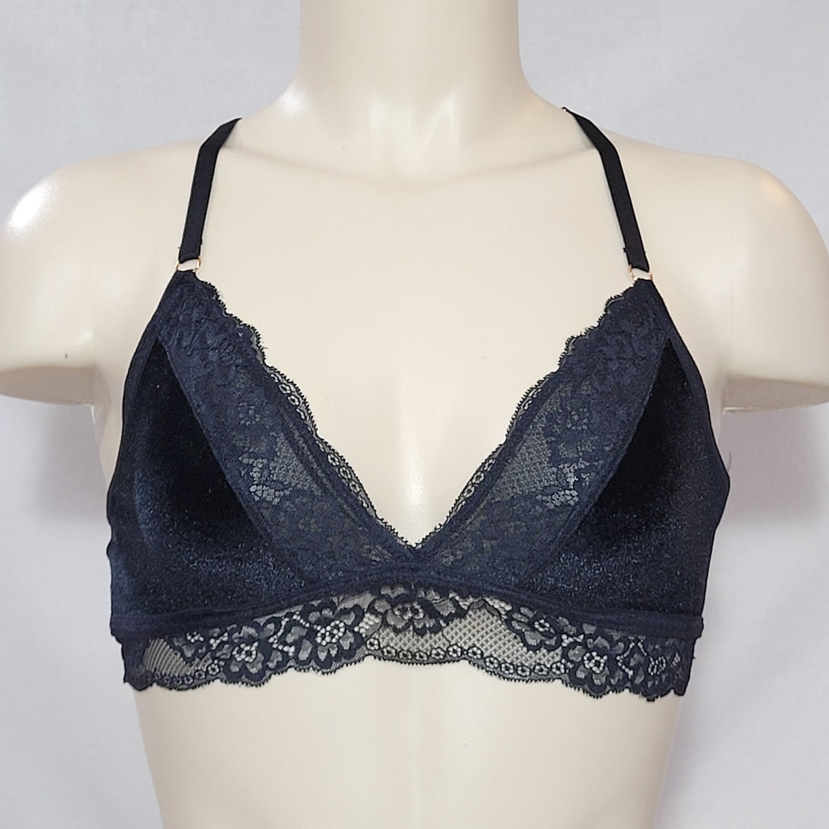 Gilligan & O'Malley Velvet and Lace Bralette Size SMALL