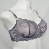 Felina 5894 Harlow Sheer Lace Full Busted Demi Underwire Bra 34DD Excalibur Gray - Better Bath and Beauty