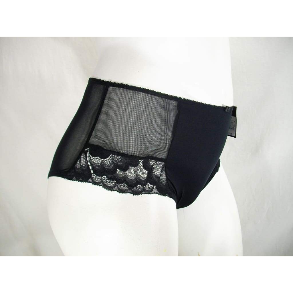 Ava & Viv High Waist Bonded Briefs with Lace 3X Ebony Black