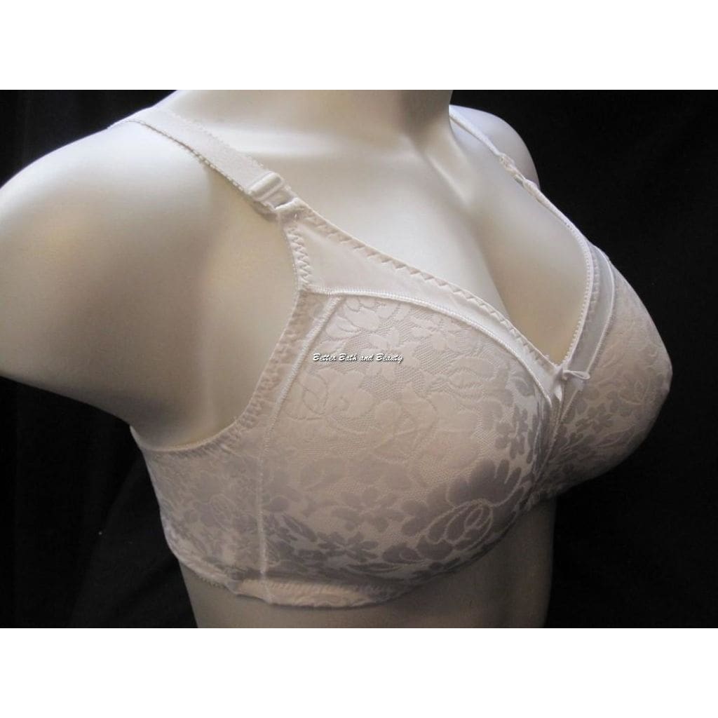 Bali 3372 Double Support Lace Wirefree Bra 38C White
