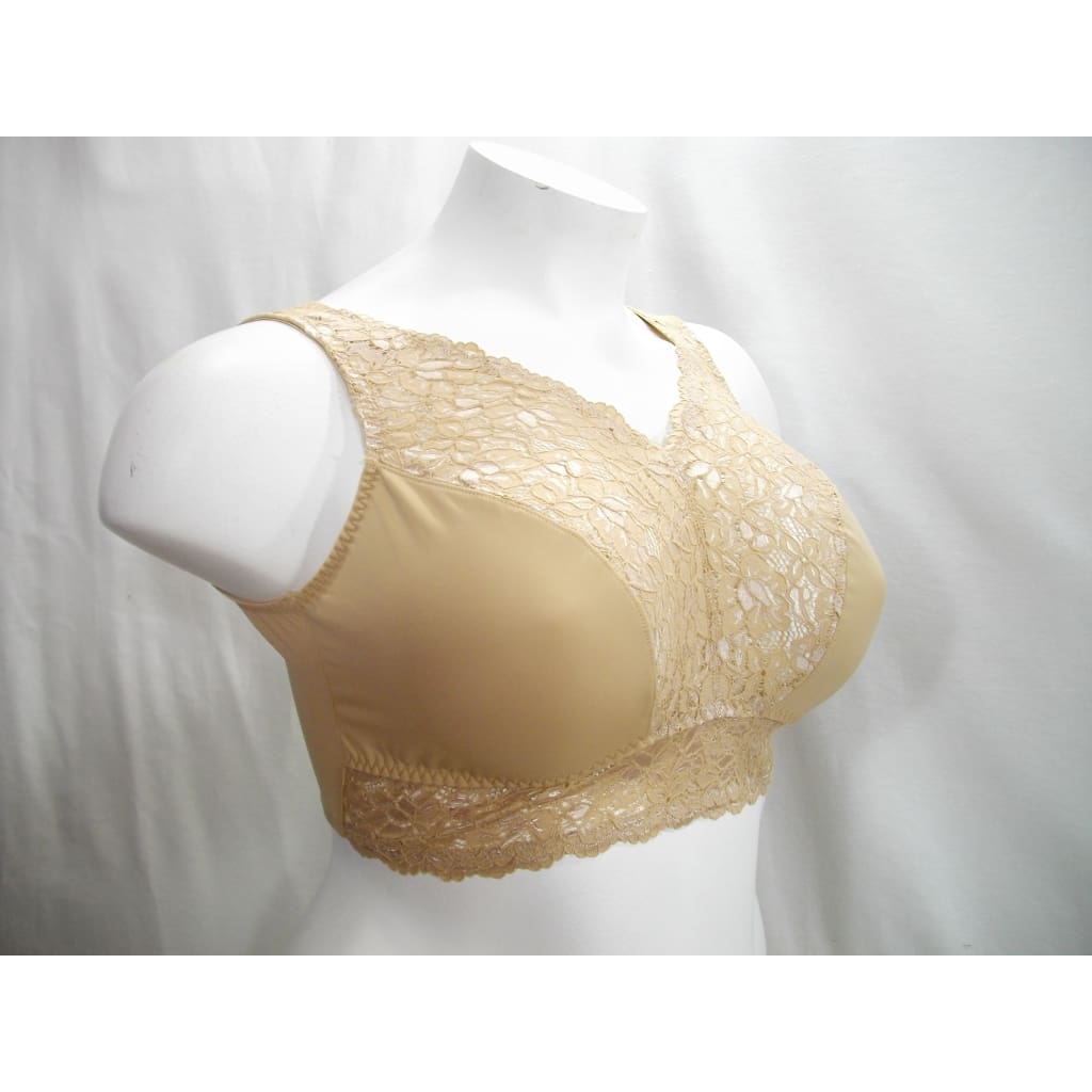 Barely Breezies Lace Wire Free Bra Bralette 1X Nude