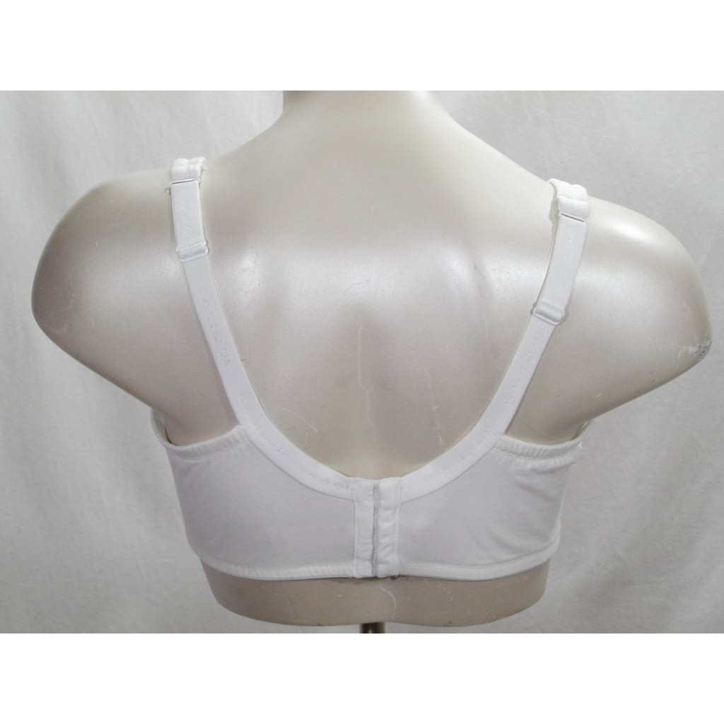 Cacique Bra 38F Lightly Lined Full Coverage Underwire Solid White Cotton  Hooks