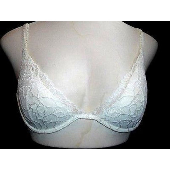 DKNY 458581 Sheer Lace Appeal Deep Plunge Underwire Bra 32D White - Better Bath and Beauty