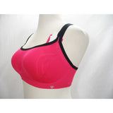 Lily of France 2151901 Cross Back Medium Impact Wire Free Sport Bra LARGE Pink - Better Bath and Beauty