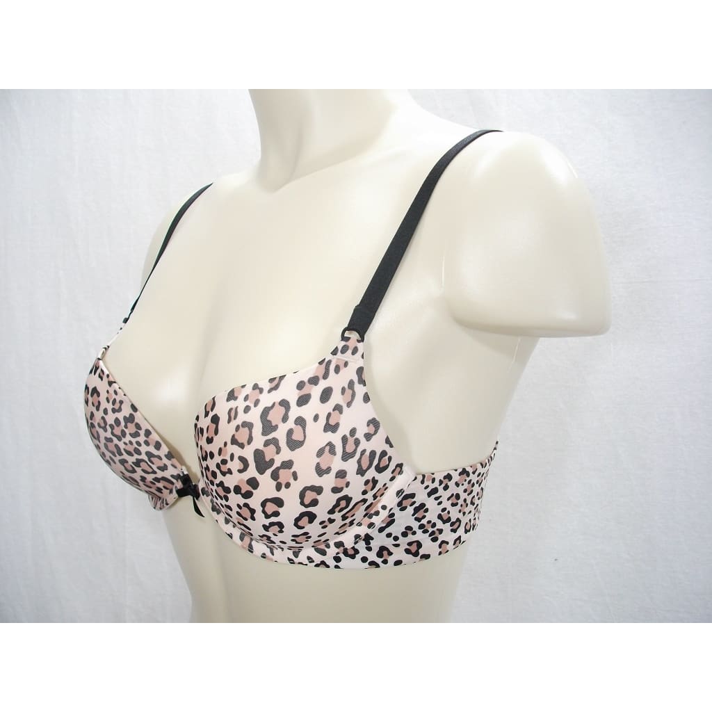 Wonderbra Womens Nude Cheetah Printed Pushup Underwire Bra Size 34B
