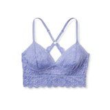 Xhilaration Wire Free Racerback Sheer Lace Bralette XS X-SMALL Periwinkle Blue NWT - Better Bath and Beauty