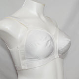 Exquisite Form 2558 Jacquard Satin Divided Cup Wire Free Bra 42C White NWOT - Better Bath and Beauty