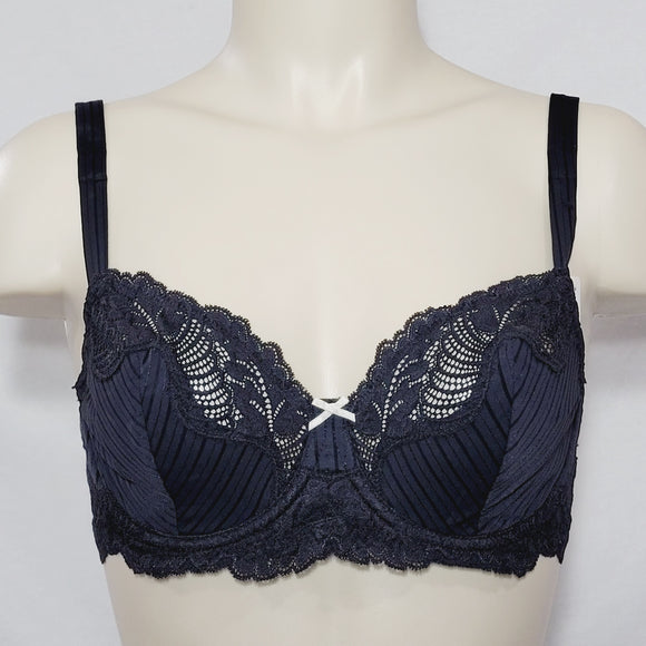 Paramour by Felina 115353 Stripe Delight Full Figure Underwire Bra 40DD Black NWT - Better Bath and Beauty