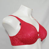 Lilyette 904 Plunge Into Comfort Keyhole Underwire Bra 40D Deep Red Icing Jacquard - Better Bath and Beauty