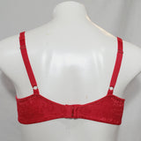 Lilyette 904 Plunge Into Comfort Keyhole Underwire Bra 40D Deep Red Icing Jacquard - Better Bath and Beauty