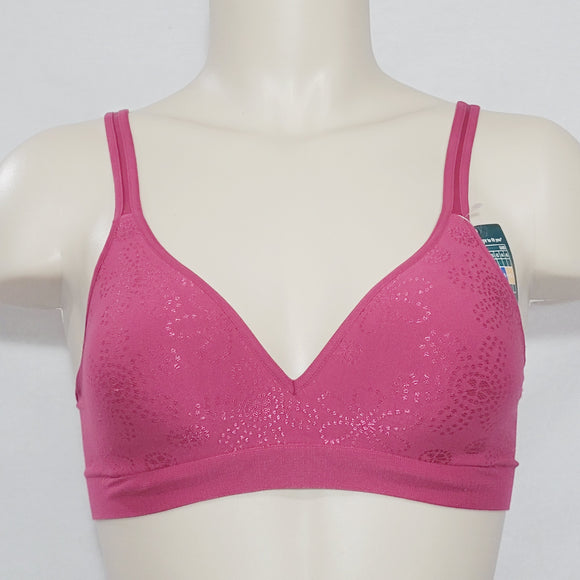 Hanes G260 HC80 Barely There 4546 BT54 Wire Free Soft Cup Bra SMALL Cherry Flora - Better Bath and Beauty