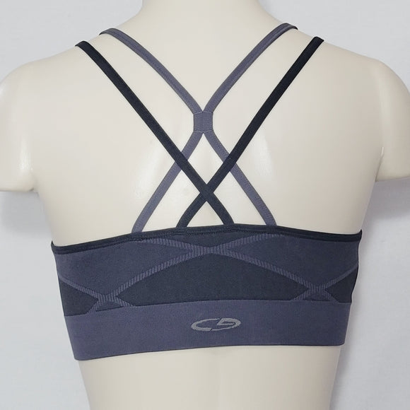 Champion C9 N9647 Strappy Back Wire Free Sports Bra X-SMALL Black & Gray NWT - Better Bath and Beauty