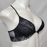Gilligan O'Malley Front Close Sheer Lace Y-Back Wire Free Bra Bralette XS X-SMALL Ebony Black - Better Bath and Beauty