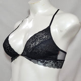 Gilligan O'Malley Front Close Sheer Lace Y-Back Wire Free Bra Bralette MEDIUM Ebony Black - Better Bath and Beauty