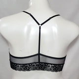 Gilligan O'Malley Front Close Sheer Lace Y-Back Wire Free Bra Bralette SMALL Ebony Black - Better Bath and Beauty
