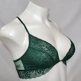 Gilligan O'Malley Front Close Sheer Lace Y-Back Wire Free Bra Bralette XS X-SMALL Arugula Green - Better Bath and Beauty