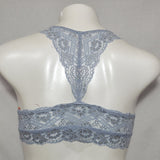 Gilligan & O'Malley Lace Pullover Racerback Bralette SMALL Metallic Blue Prelude NWT - Better Bath and Beauty