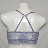 Gilligan & O'Malley Sheer Floral Lace Bralette Bra Size XS X-SMALL Misty Blue - Better Bath and Beauty