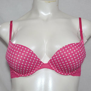 DISCONTINUED Maidenform 7180 One Fabulous Fit Embellished Push Up UW Bra 34A Pink & White DOT - Better Bath and Beauty