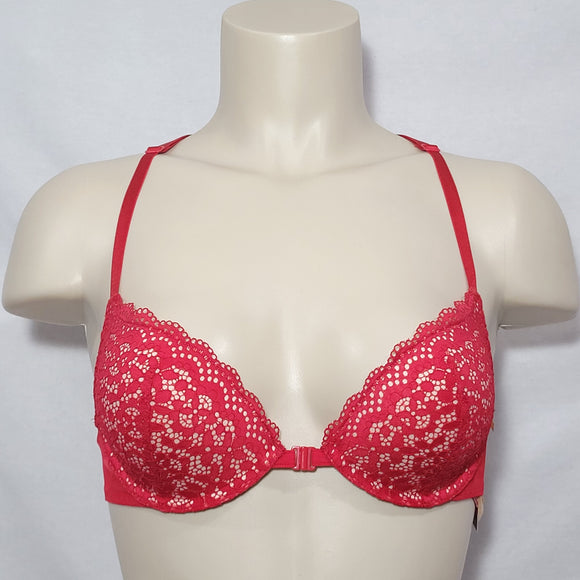 Xhilaration Front Close Lace T-Back Push-Up Plunge Bra 32A Underwire Cupid Red NWT - Better Bath and Beauty