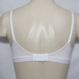 Hanes HC47 Cotton Stretch Wire Free T-Shirt Bra 36C White & Pink NWT - Better Bath and Beauty