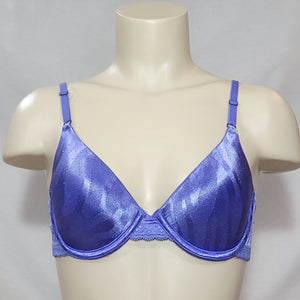 DISCONTINUED Maidenform 7122 One Fabulous Fit Jacquard Satin Underwire Bra 36D Blue NWT - Better Bath and Beauty