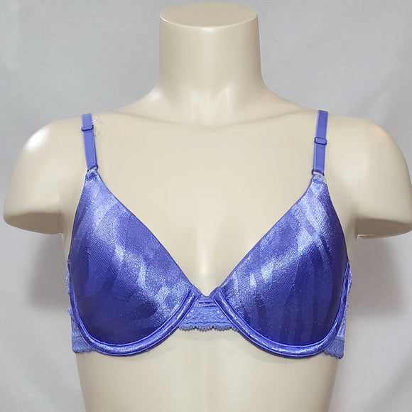 DISCONTINUED Maidenform 7122 One Fabulous Fit Jacquard Satin Underwire Bra 36D Blue NWT - Better Bath and Beauty