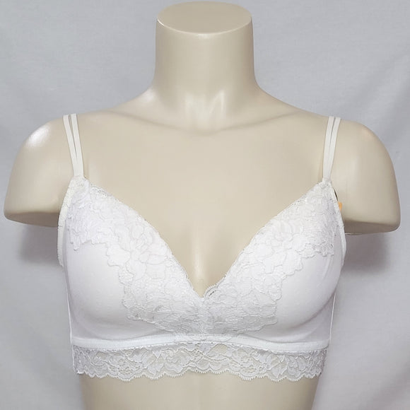 Maidenform SE1130 Self Expressions Show Off Foam Wire Free Lace Bralette 34C White - Better Bath and Beauty