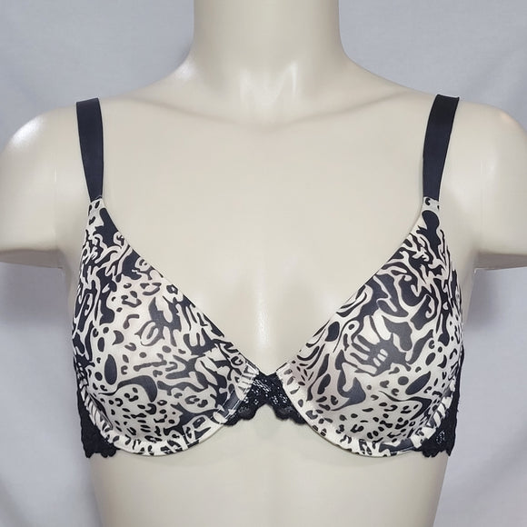 Maidenform 9139 One Fab Fit Decadence Lace Underwire Bra 34B Black Animal Print - Better Bath and Beauty