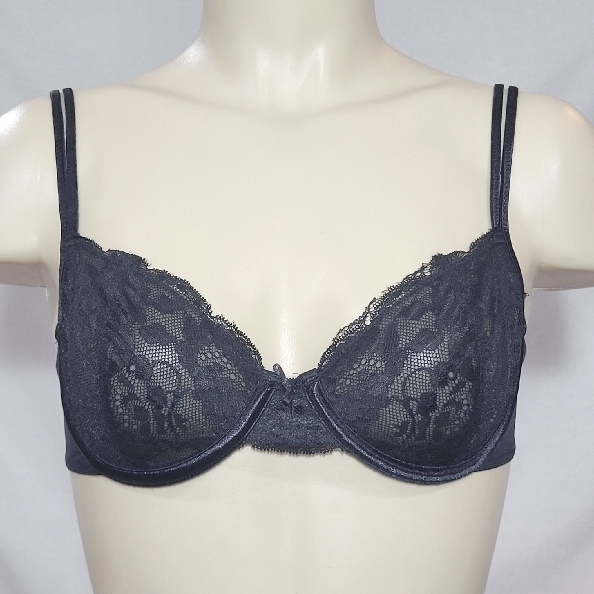 Lily of France 2101215 Sheer Lace and Mesh Underwire Bra 34B