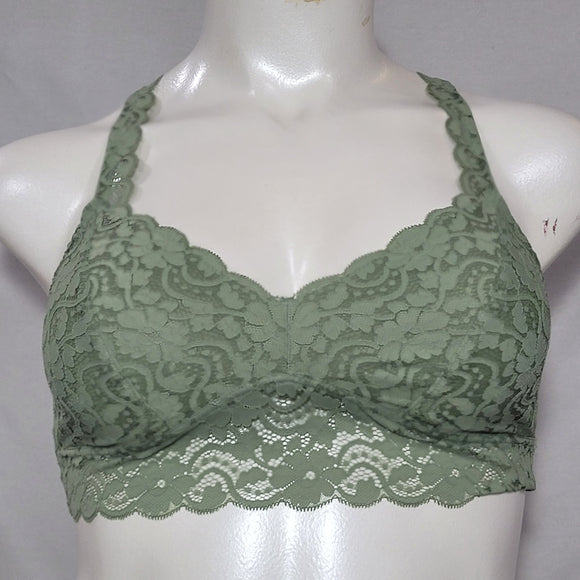 Xhilaration Lace Crossback Wire Free Bra Bralette XS X-SMALL Pioneer Sage Green - Better Bath and Beauty
