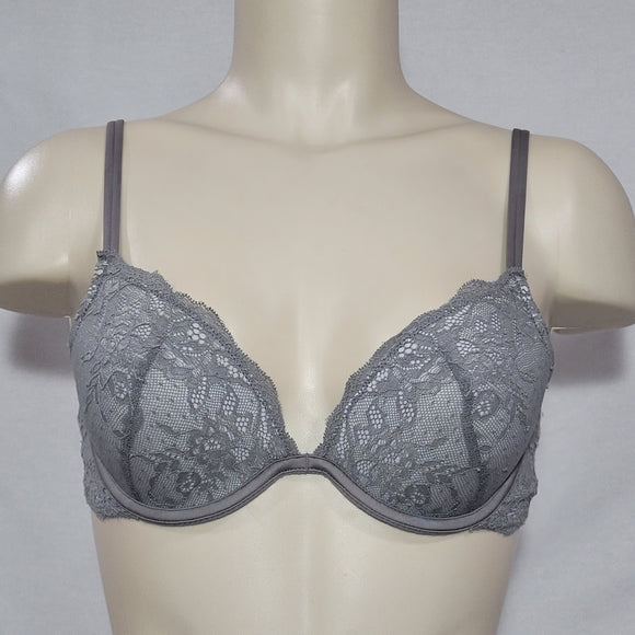 Maidenform 9407 Enthralled Embellished Lace Plunge Underwire Bra 38C Gray NWT DISCONTINUED - Better Bath and Beauty