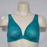 Xhilaration Unlined T-Shirt Lace Underwire Bra 36D Teal Green - Better Bath and Beauty