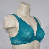 Xhilaration Unlined T-Shirt Lace Underwire Bra 36D Teal Green - Better Bath and Beauty