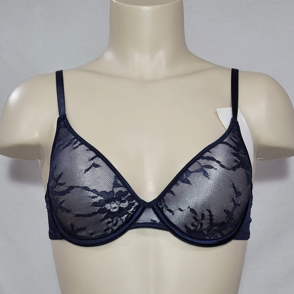 Maidenform 7312 Lace Embellished One Fabulous Fit UW Bra 34C Navy Blue NWT - Better Bath and Beauty