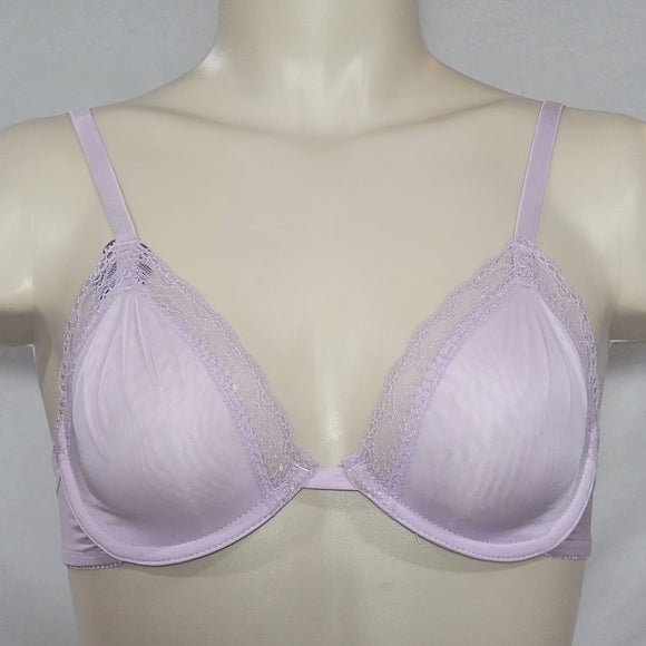 Gilligan O'Malley Perfect Unlined Seamless Cup Lace Trim UW Bra 34B Purple - Better Bath and Beauty