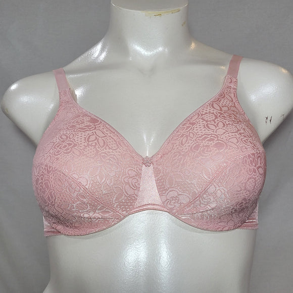 Vanity Fair 75-153 75153 Semi Sheer Lace Divided Cup Underwire Bra 34D Pink - Better Bath and Beauty