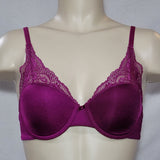 Lily of France 2177175 Extreme Lacy Looks Lightly Lined UW Bra 34B Magenta NWT