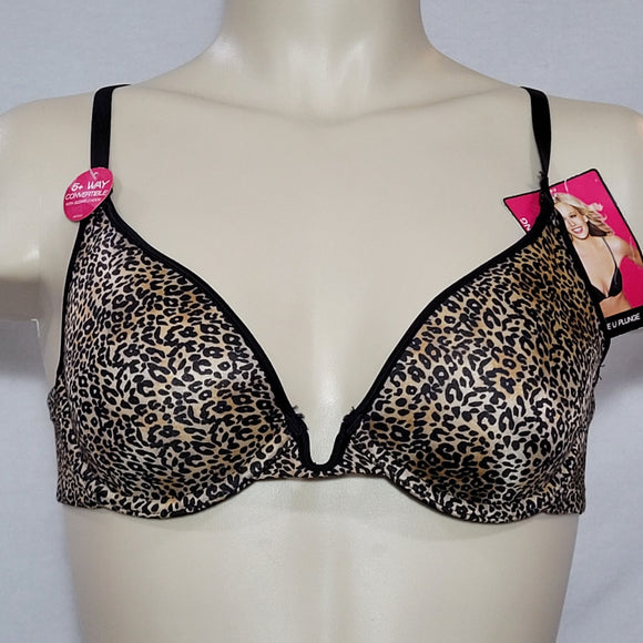 Lily Of France 2177200 Extreme U-Plunge Underwire Bra 34D Animal Print NWT - Better Bath and Beauty