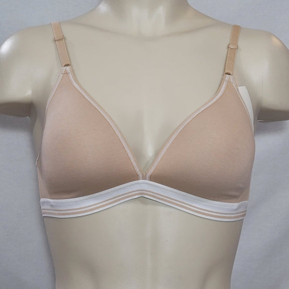 Hanes HC47 Cotton Stretch Wire Free T-Shirt Bra 34C Beige & White NWT - Better Bath and Beauty