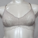 Gilligan OMalley Floral Lace Bralette Bra Size XL X-LARGE Morning Fog Gray - Better Bath and Beauty