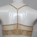 Gilligan O'Malley Front Close Sheer Lace Y-Back Wire Free Bra Bralette XL X-LARGE  Buff Beige - Better Bath and Beauty