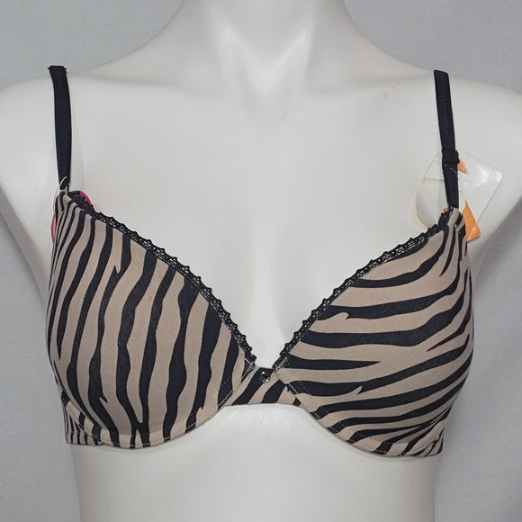 Maidenform 9279 Cotton Signature Push Up Underwire Bra 34B Zebra NWT DISCONTINUED - Better Bath and Beauty