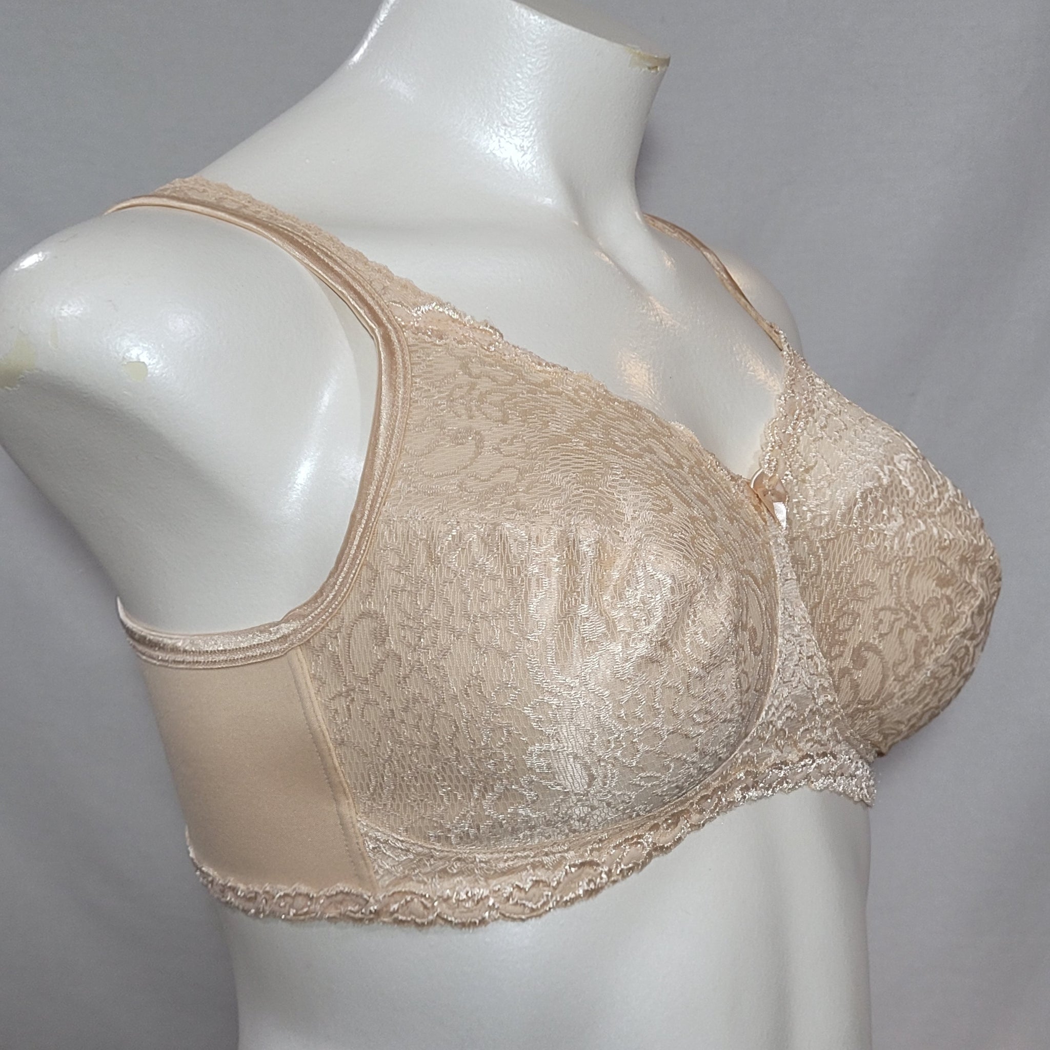 Playtex 4088 18 Hour Comfort Lace Wire Free Bra 36C Nude