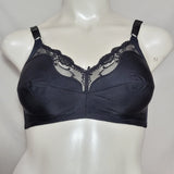 Lilyette 562 0562 Lace Trimmed Divided Cup Wire Free Bra 38D Black - Better Bath and Beauty